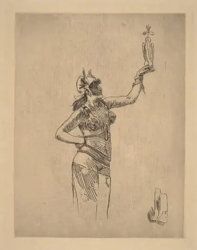 The Falconer (La fauconniere), by Félicien Rops