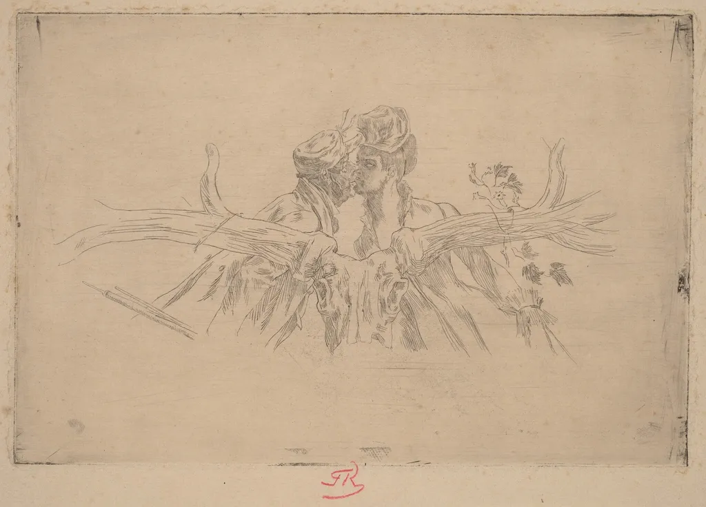 The Train of Maris (Le train de Maris), by Félicien Rops, ink, 1866