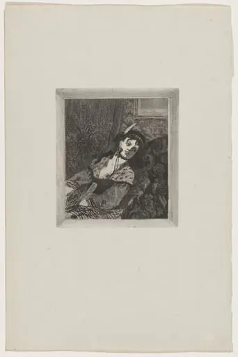 Untitled (La femme à la toque écossaise), by Félicien Rops