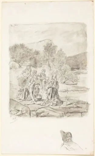 Washerwomen, by Félicien Rops