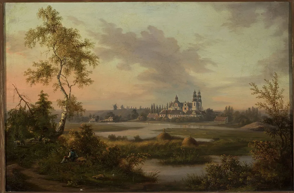 Church and monastery in Ląd, by Feliks Brzozowski, oil, 1874