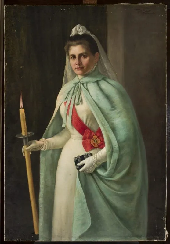 Portrait of countess Konstancja Cichocka, by Feliks Cichocki, oil, 1900