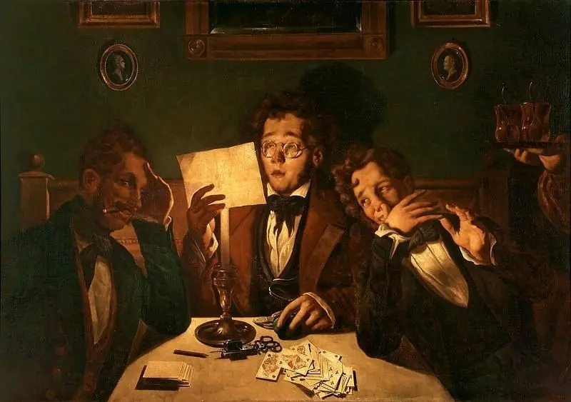 Card players, by Feliks Pęczarski