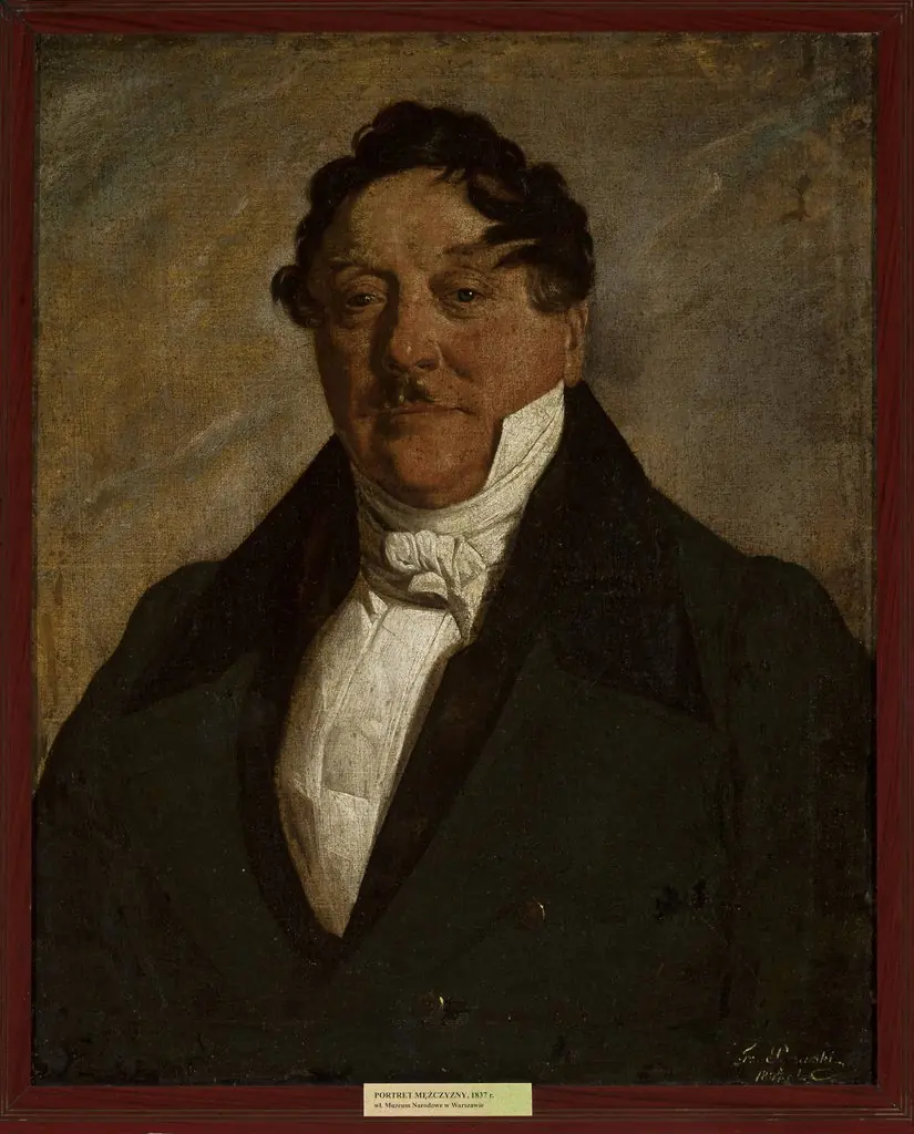 Portrait of a man in a white jabot, by Feliks Pęczarski