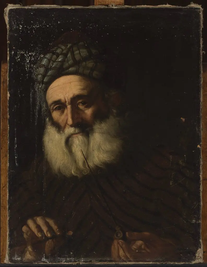 Study of a man smoking a pipe, by Feliks Pęczarski