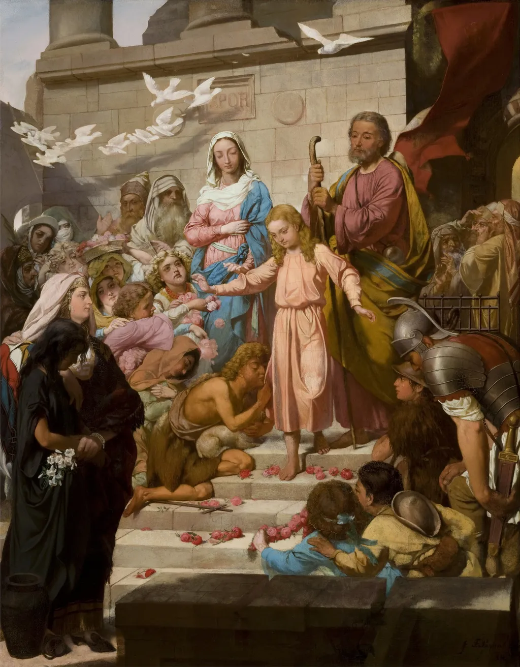 Christ Leaving the Temple, by Feliks Szynalewski, oil, 1868