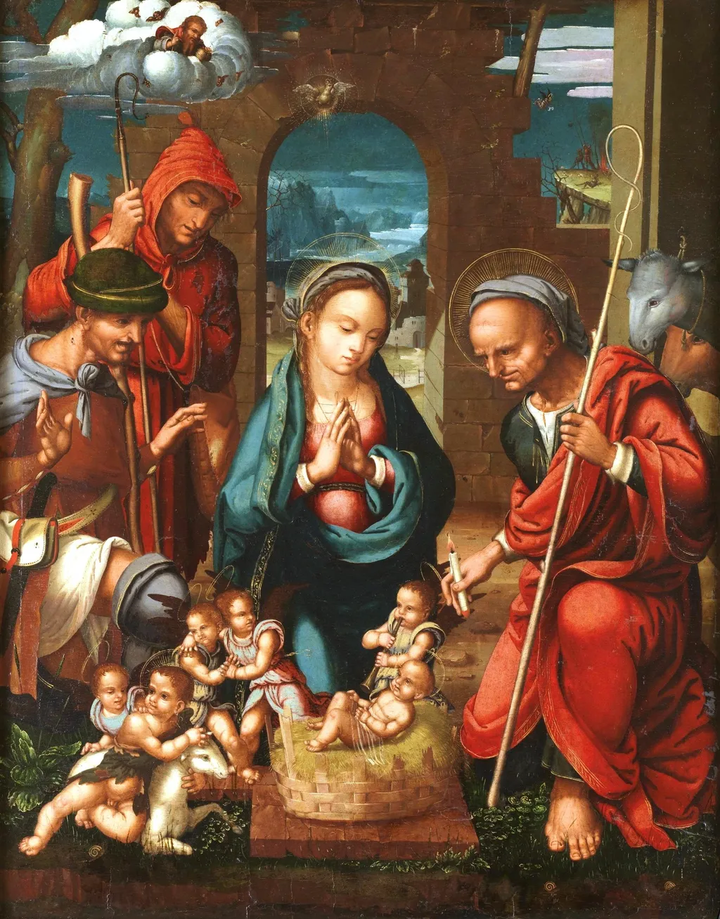 Adoration of the Shepherds, by Felipe Pablo de San Leocadio, oil, 1539