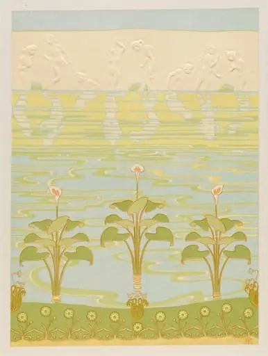 Decoration in Enameled Tiles for Bathroom, by Félix Albert Anthyme Aubert