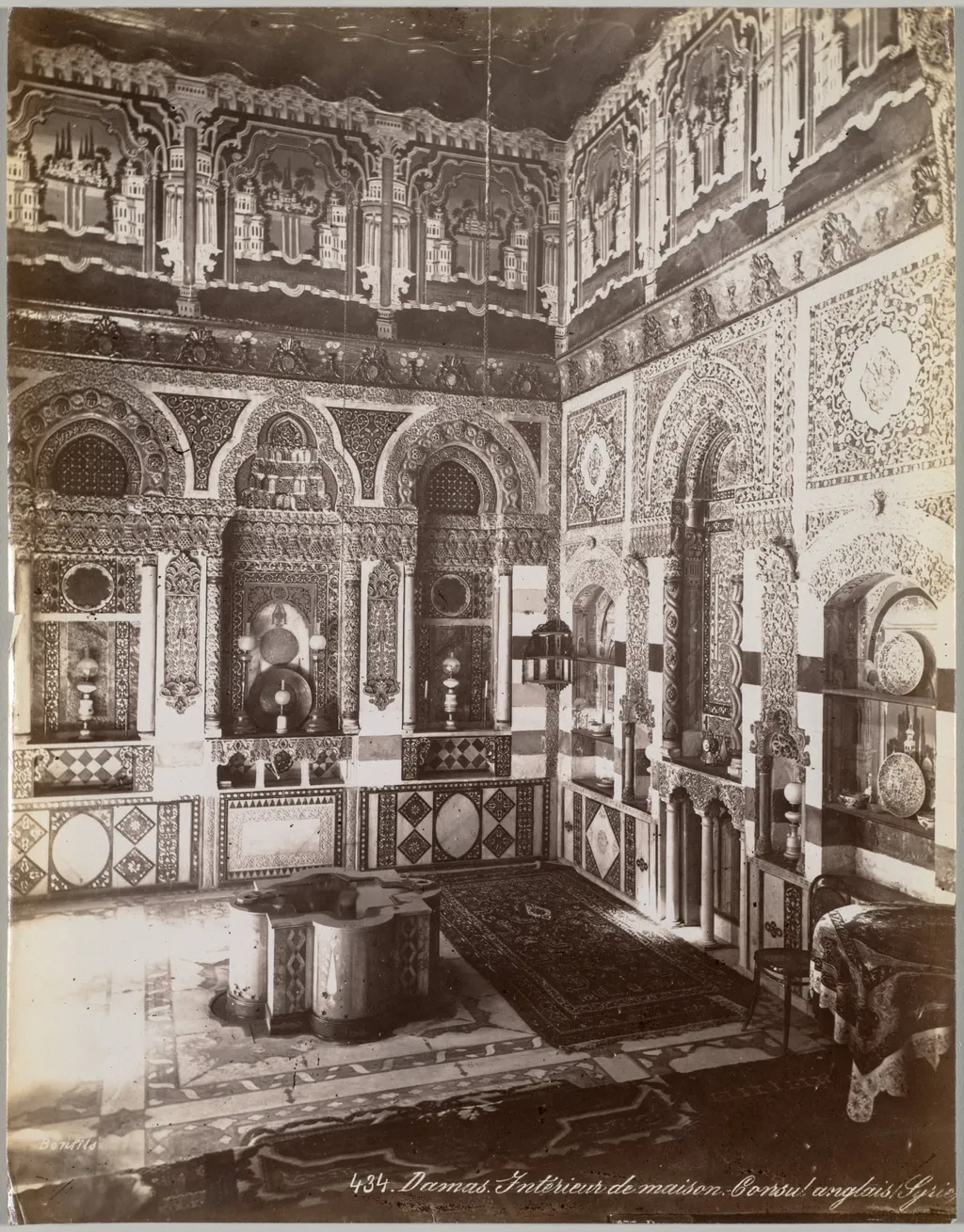Damas. Intérieur de Maison. Consul Anglais (Syrie), by Félix Bonfils, 1867