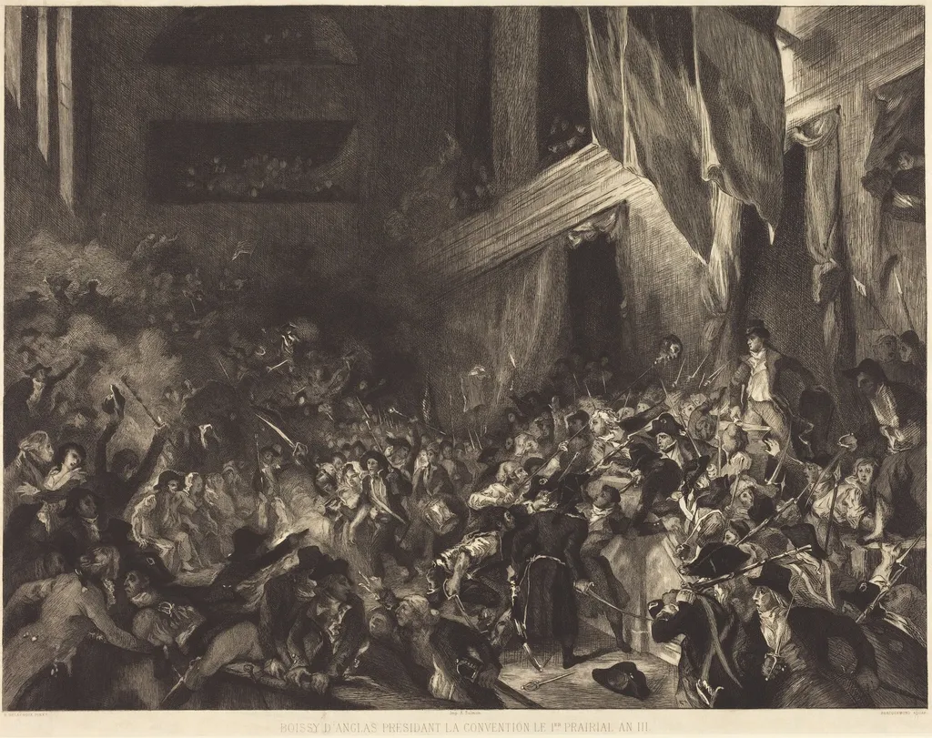 Boissy d'Anglas présidant la Convention le 1er Prairial An III, by Félix Bracquemond, ink, 1882
