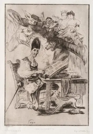 Don Quichote, after Goya, by Félix Bracquemond