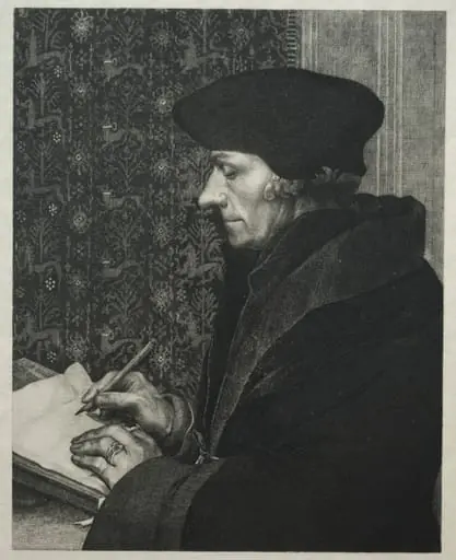 Erasmus, after Holbein, by Félix Bracquemond