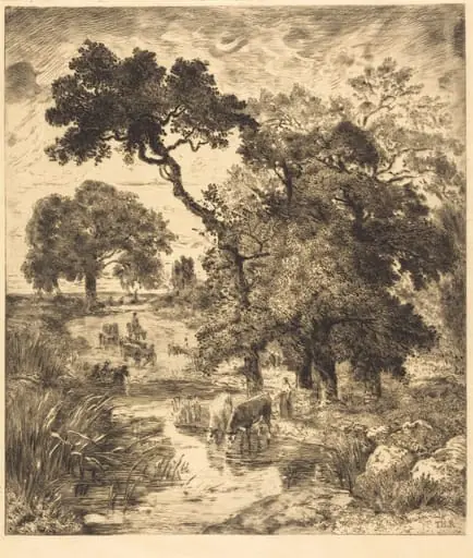 Evening, by Félix Bracquemond