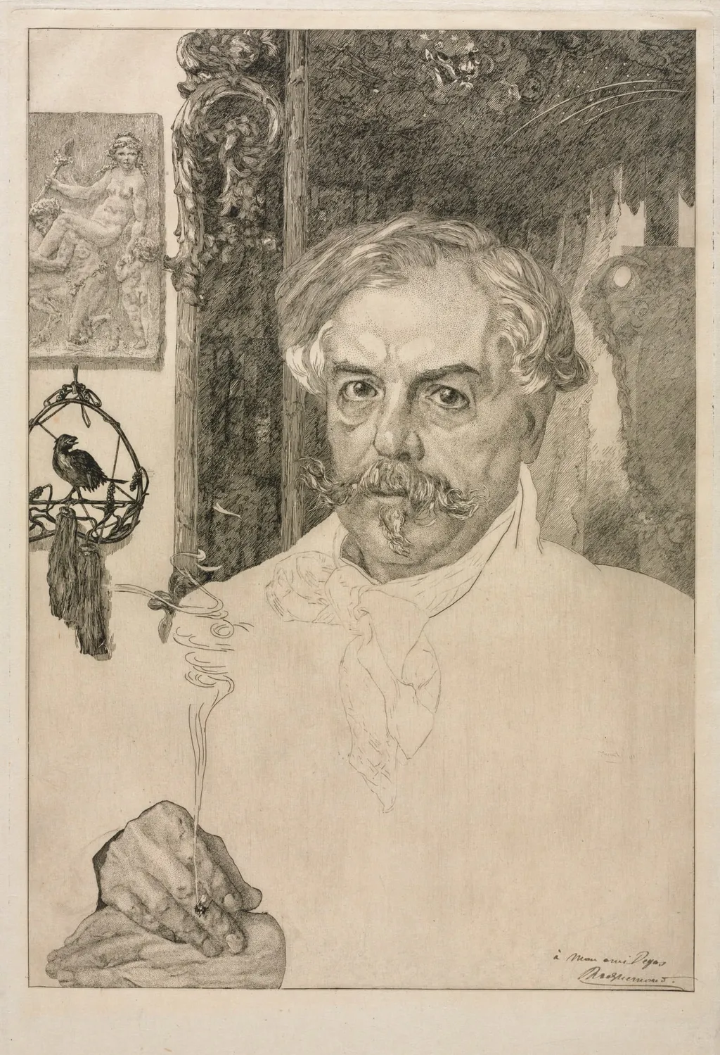 Portrait of Edmond de Goncourt, by Félix Bracquemond, 1882