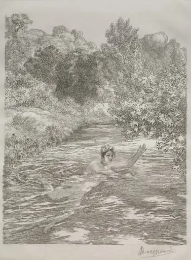 The Bather, by Félix Bracquemond