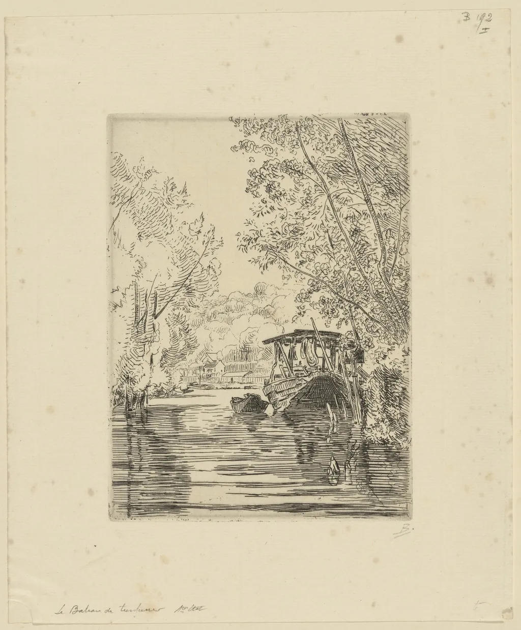 The Dyer's Boat, by Félix Bracquemond, ink, 1868