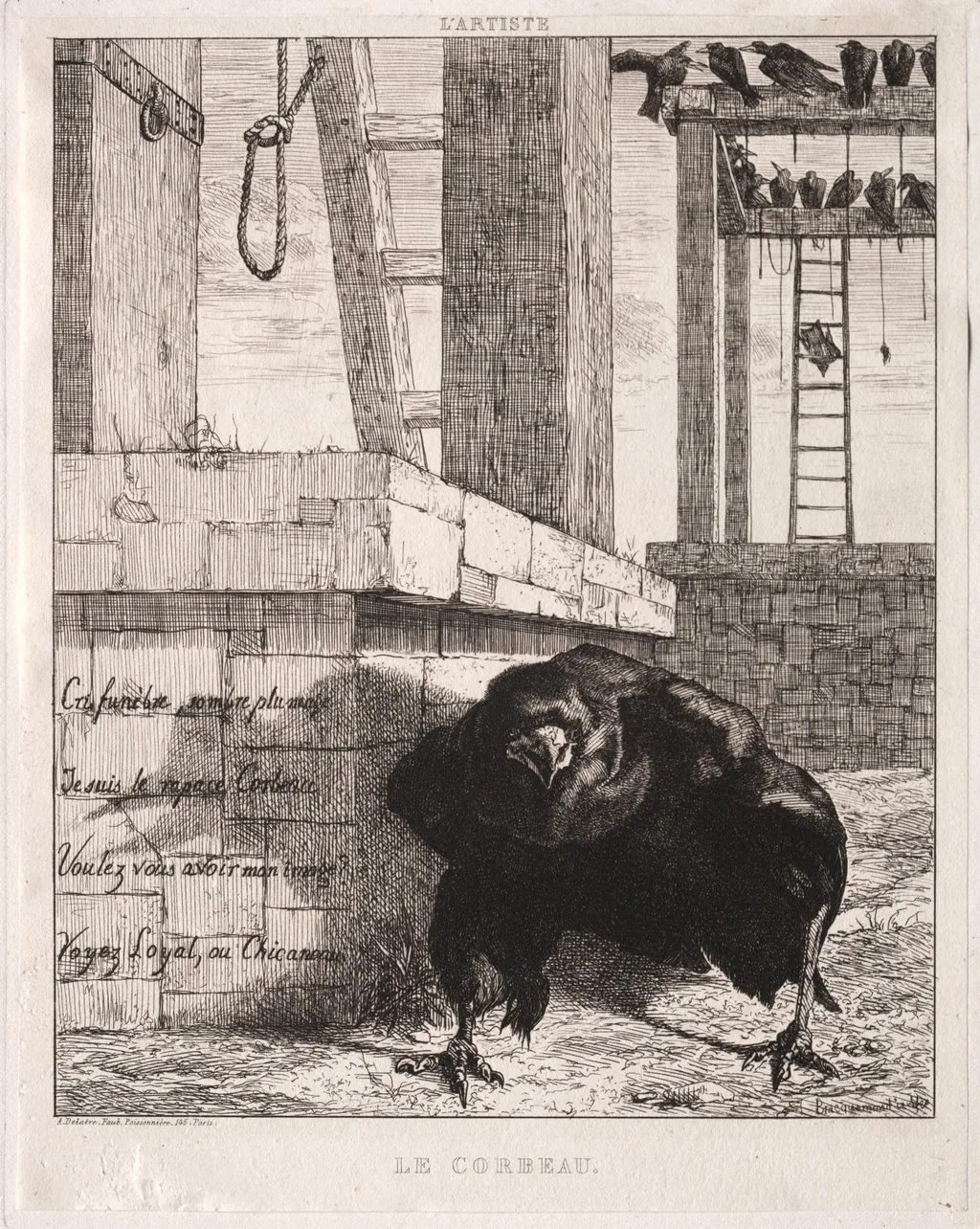 The Raven, by Félix Bracquemond, 1854