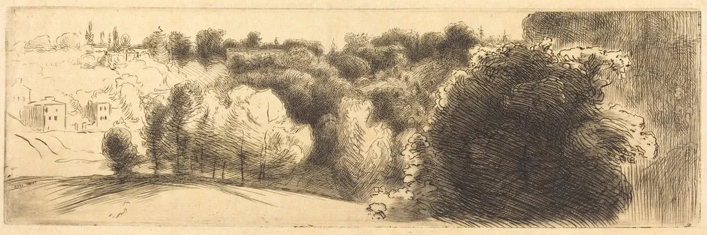 The Road Leading to Bellevue (Le Chemin montant à Bellevue), by Félix Bracquemond, ink, 1873