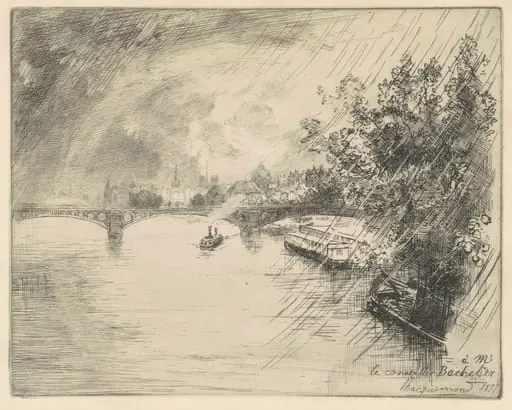 View of the Pont des Saints-Pères, by Félix Bracquemond
