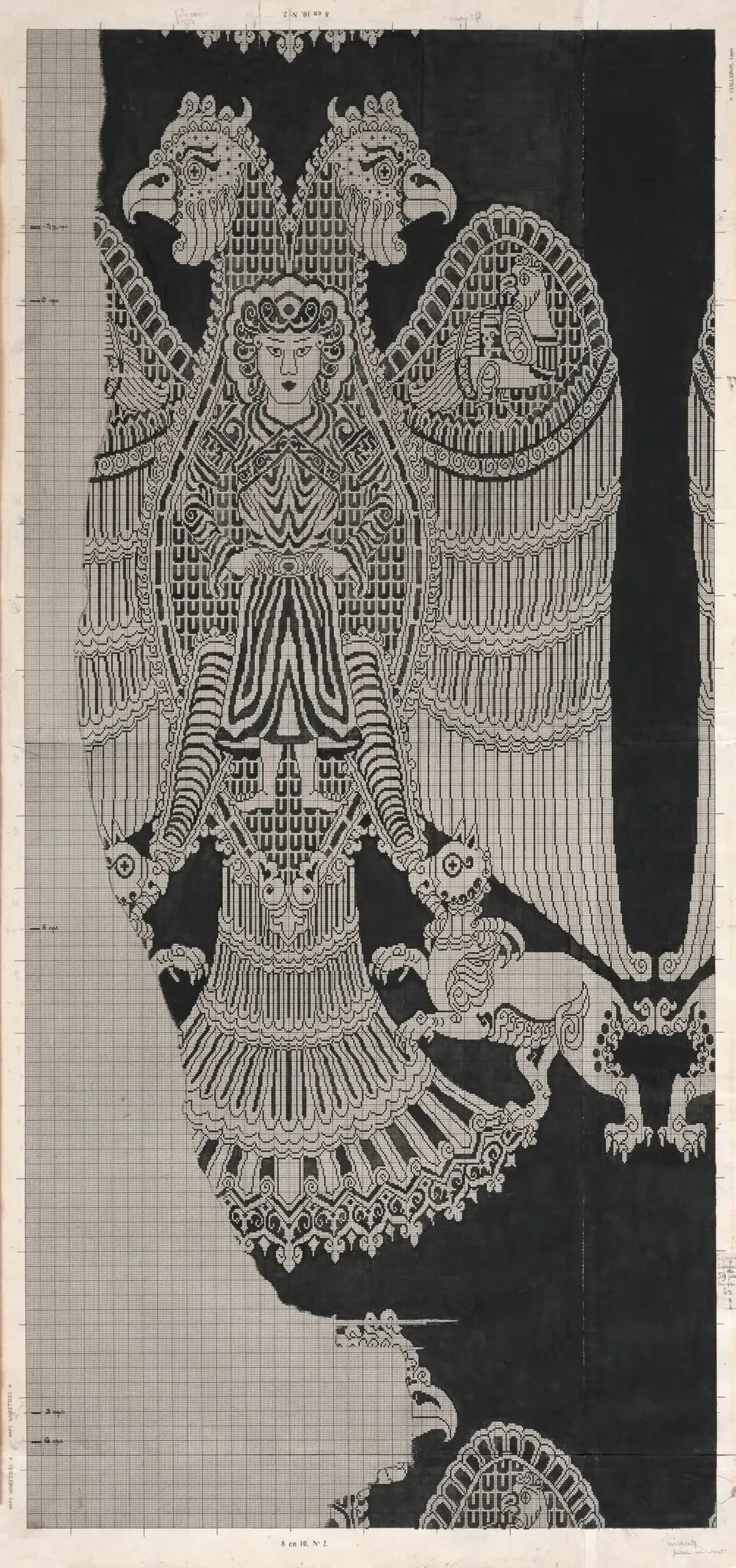 Schematic Drawing of Buyid Silk (1962.264), by Félix Guichert, 1904