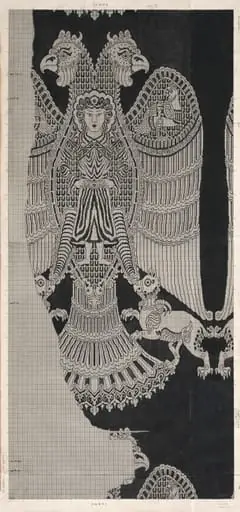 Schematic Drawing of Buyid Silk (1962.264), by Félix Guichert
