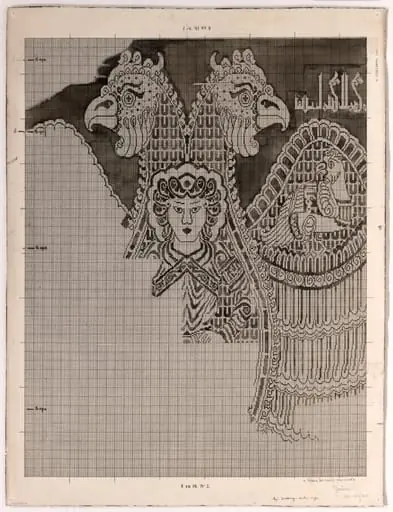 Schematic Drawings of Buyid Silk (1962.264), by Félix Guichert