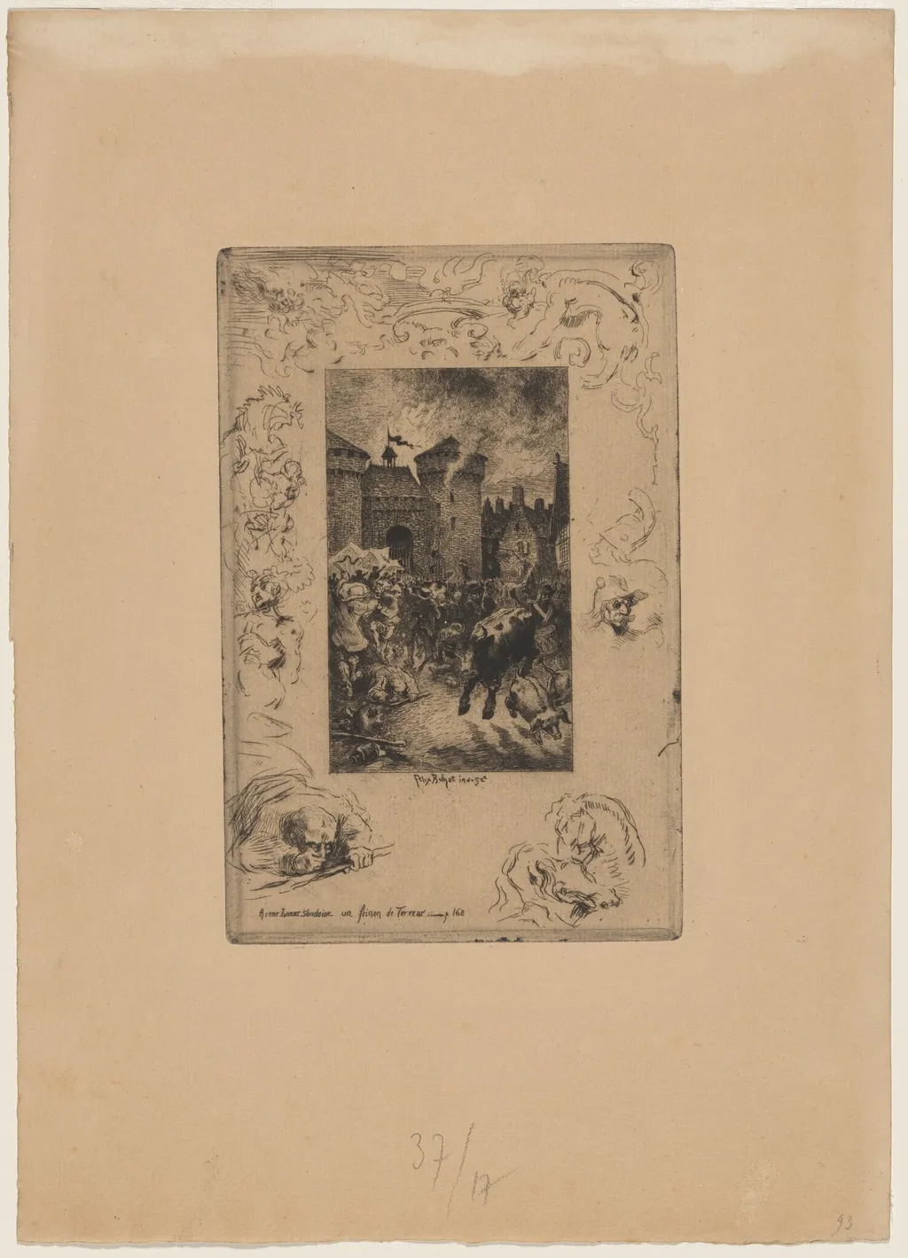 A cette lueur soudaine..., by Félix-Hilaire Buhot, ink, 1878