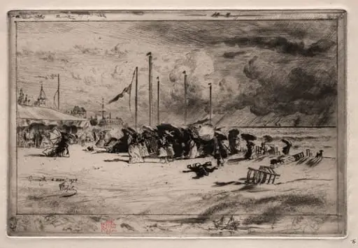 A Squall at Trouville, by Félix-Hilaire Buhot