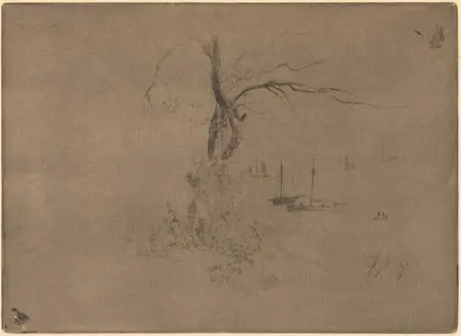 Arbres et Bateaux (Trees and Boats), by Félix-Hilaire Buhot