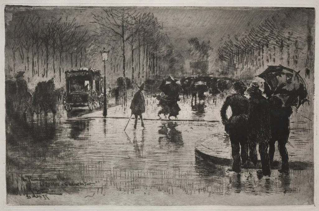 Artists Returning from the Salon, by Félix-Hilaire Buhot, 1877
