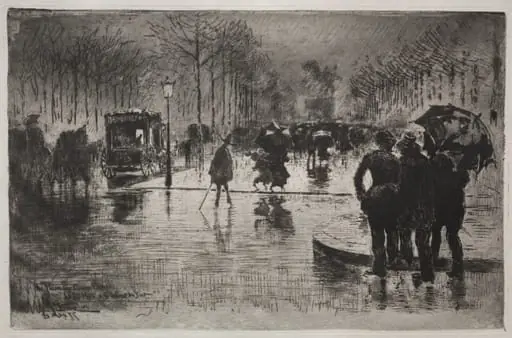 Artists Returning from the Salon, by Félix-Hilaire Buhot