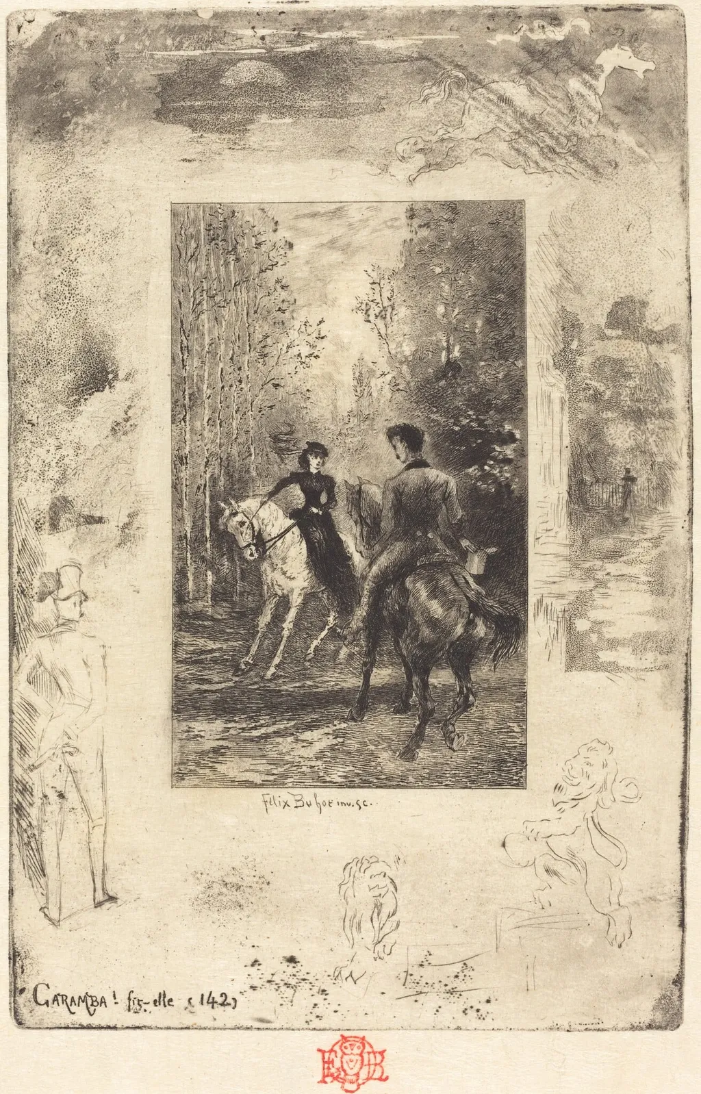 Caramba! Fit-elle (Caramba! She Exclaimed), by Félix-Hilaire Buhot, ink, 1880