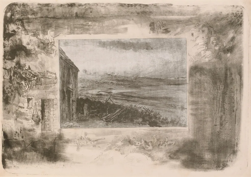 Chaumière de pêcheur (Fisherman's Cottage), by Félix-Hilaire Buhot, ink, 1892