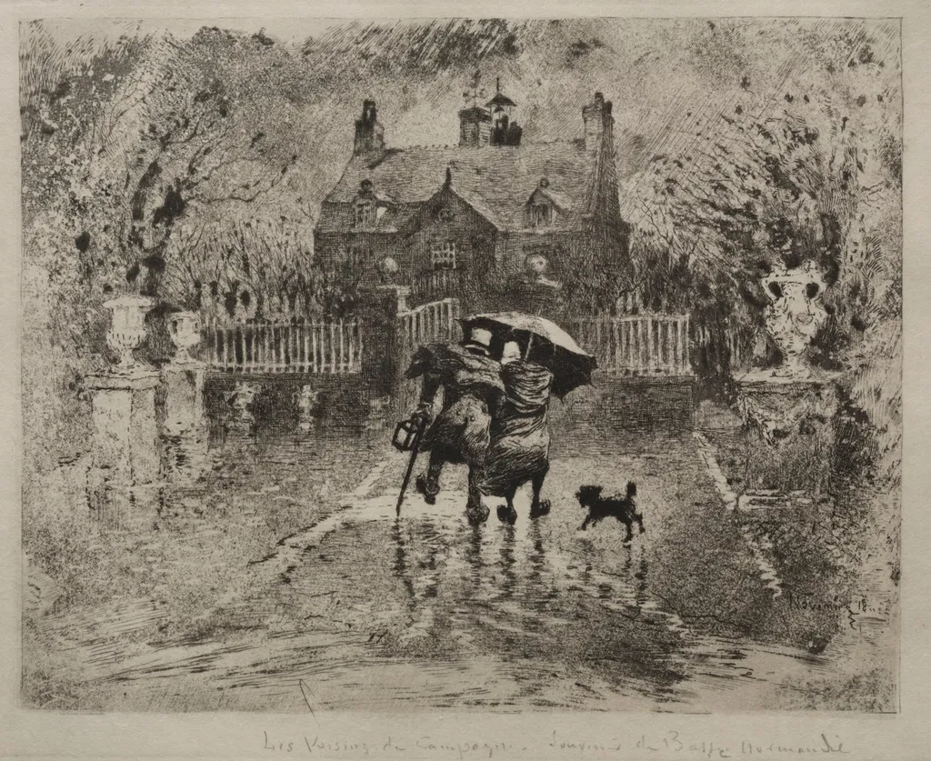 Country Neighbors, by Félix-Hilaire Buhot, 1880
