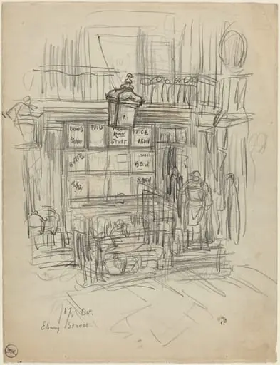 Ebury Street, by Félix-Hilaire Buhot