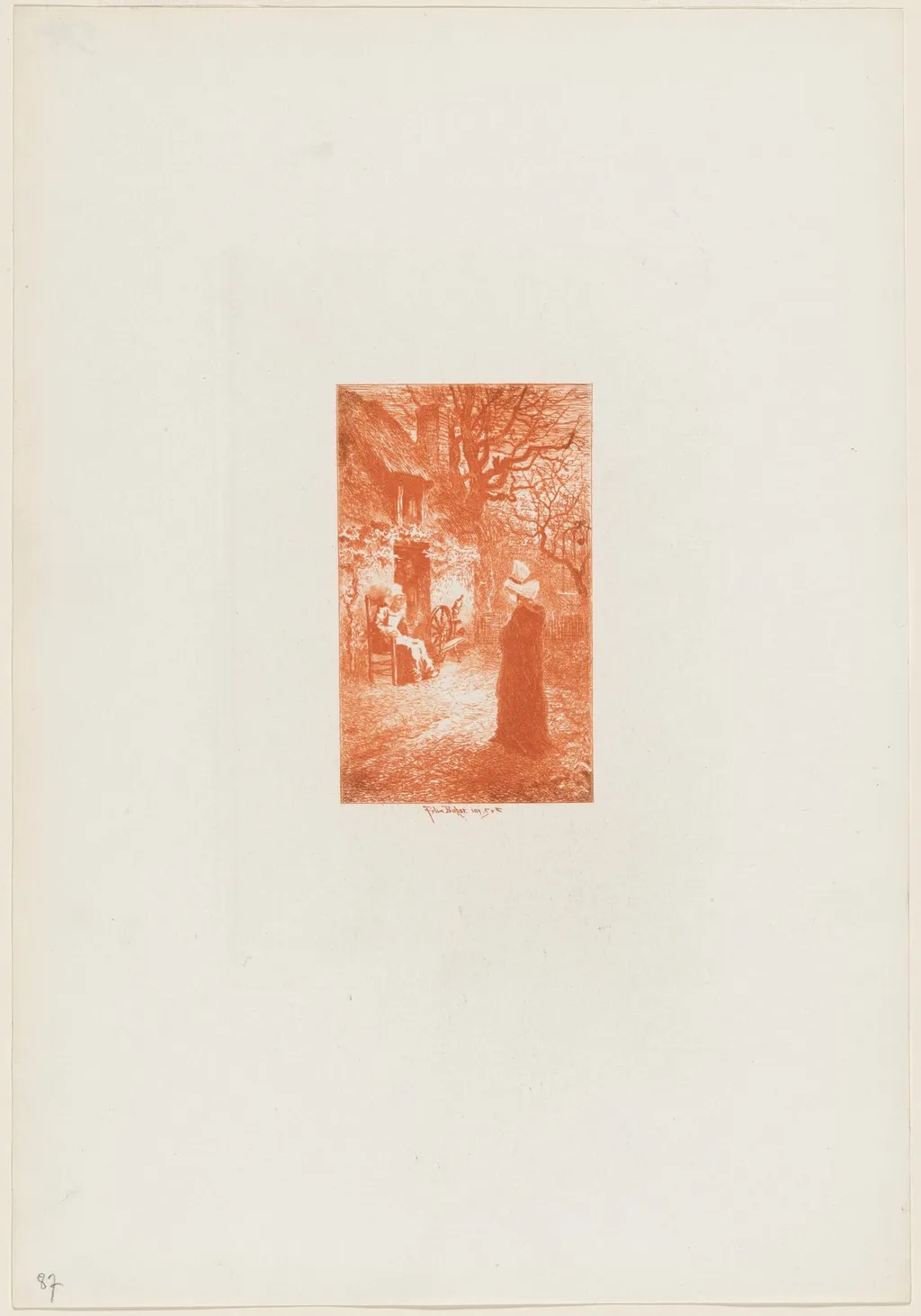 Elle venait lentement..., by Félix-Hilaire Buhot, ink, 1873