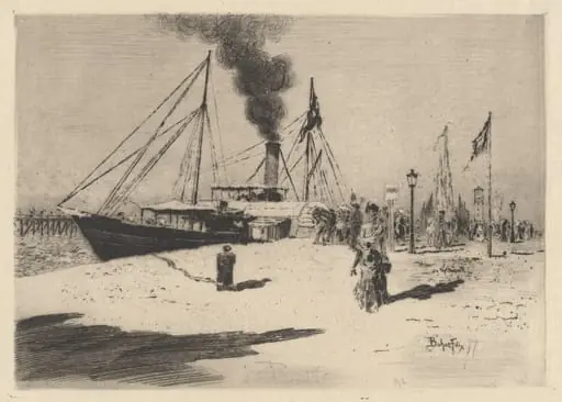 Embarcadere à Trouville (Wharf at Trouville), by Félix-Hilaire Buhot