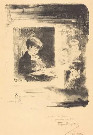 Enfant Dessinant (Child Drawing), by Félix-Hilaire Buhot