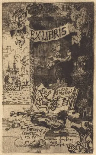 Ex-libris de Léon Lerey (Ex-libris of Leon Lerey), by Félix-Hilaire Buhot