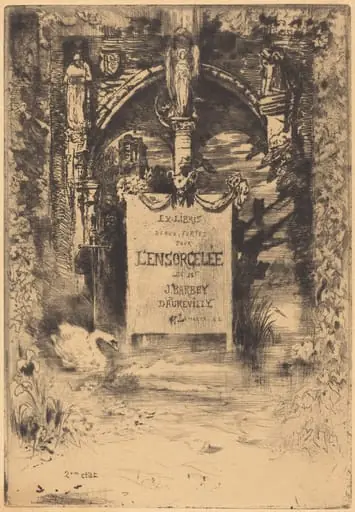 Ex-Libris pour "L'Ensorcelée" (Bookplate for "L'Ensorcelée"), by Félix-Hilaire Buhot