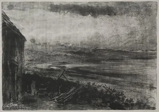 Fisherman's thatched cottage, by Félix-Hilaire Buhot