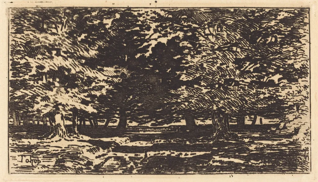 Forêt, by Félix-Hilaire Buhot, ink, 1872