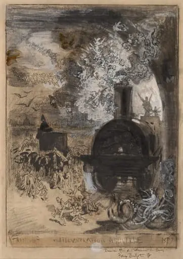 Frontispiece for L'Illustration Nouvelle: The Burial of the Burin, by Félix-Hilaire Buhot