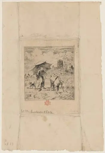 Gardeuse d'Anes Merchant (The Donkey Herder), by Félix-Hilaire Buhot