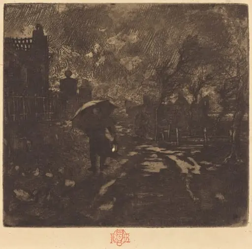 L'Angélus, by Félix-Hilaire Buhot