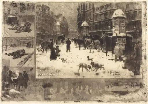 L'Hiver à Paris (Winter in Paris), by Félix-Hilaire Buhot