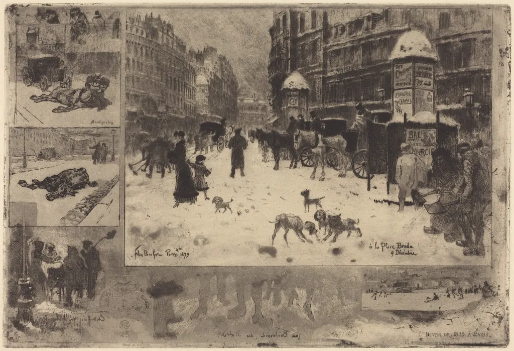 L'Hiver à Paris (Winter in Paris), by Félix-Hilaire Buhot, ink, 1879