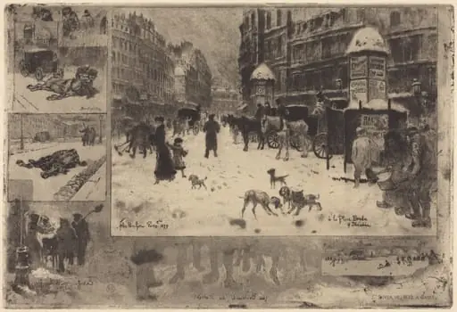 L'Hiver à Paris (Winter in Paris), by Félix-Hilaire Buhot