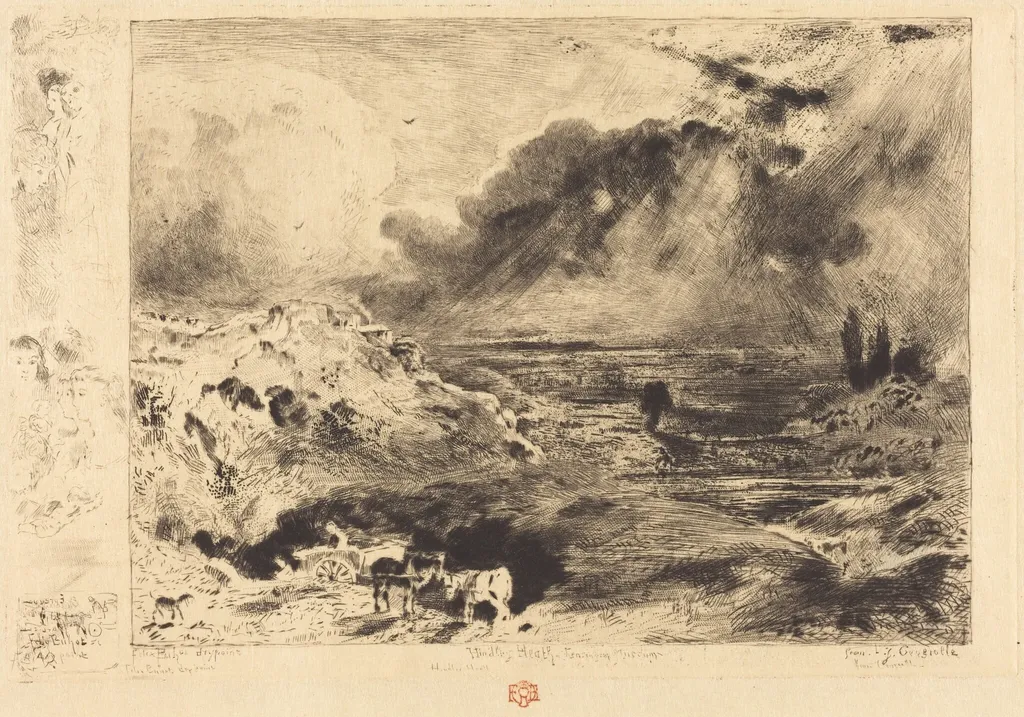 L'Orage (The Storm), by Félix-Hilaire Buhot, ink, 1879
