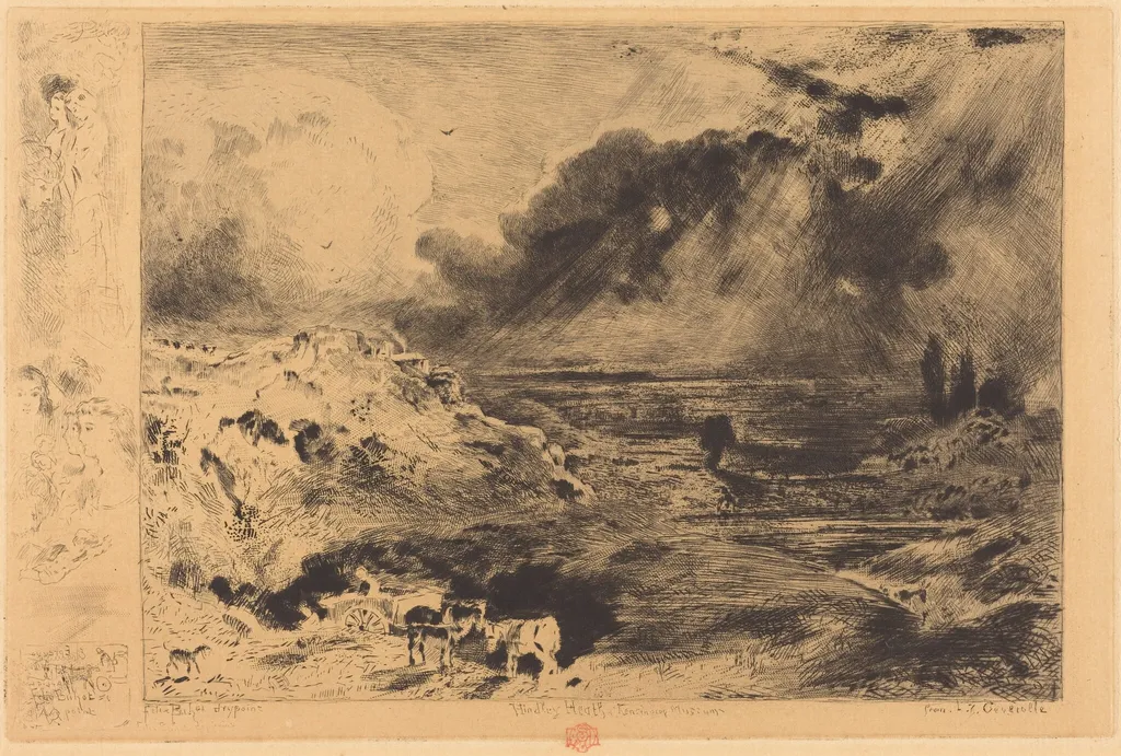 L'Orage (The Storm), by Félix-Hilaire Buhot, ink, 1879